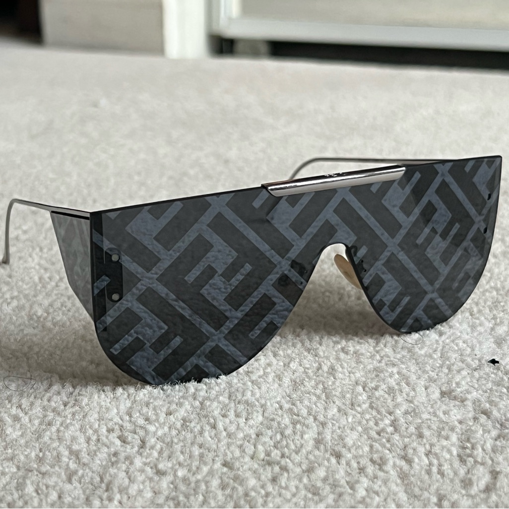 Fendi Black/Blue Monogram Sunglasses Unisex